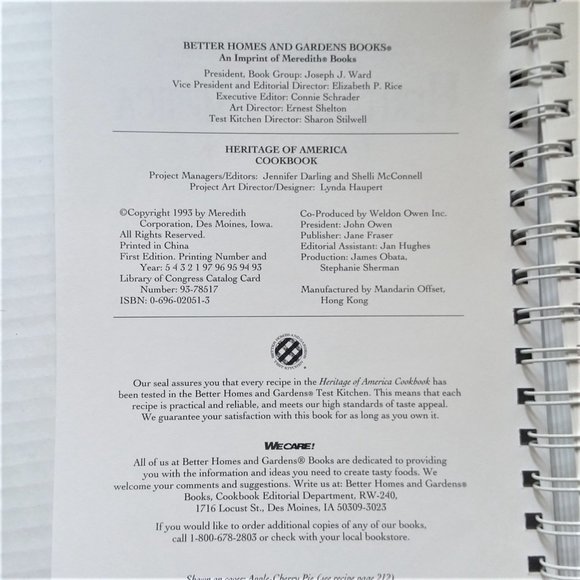 Cookbook Heritage of America Spiral Better Homes and Gardens 1993 Recipes VTG - Picture 5 of 6